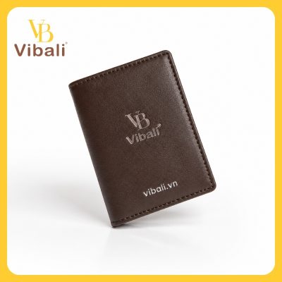 ví da đựng thẻ màu nâu