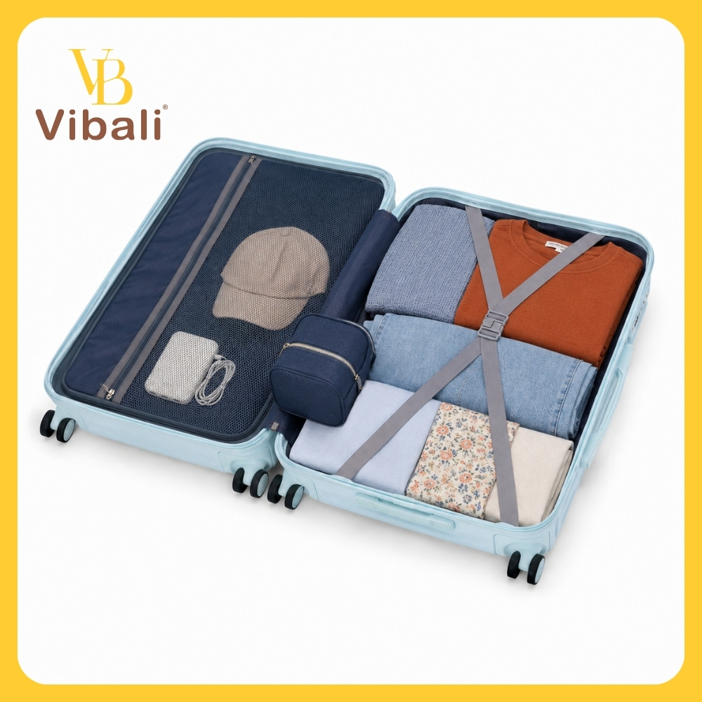 ngăn chứa đồ của vali sử dụng vải lót dù chống thấm