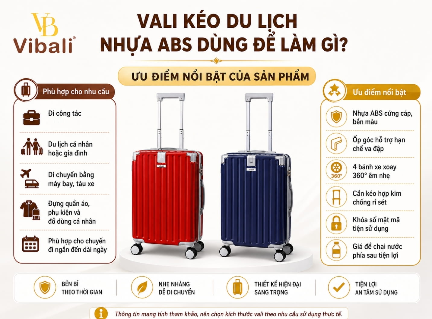 vali kéo du lịch ABS dùng để làm gì