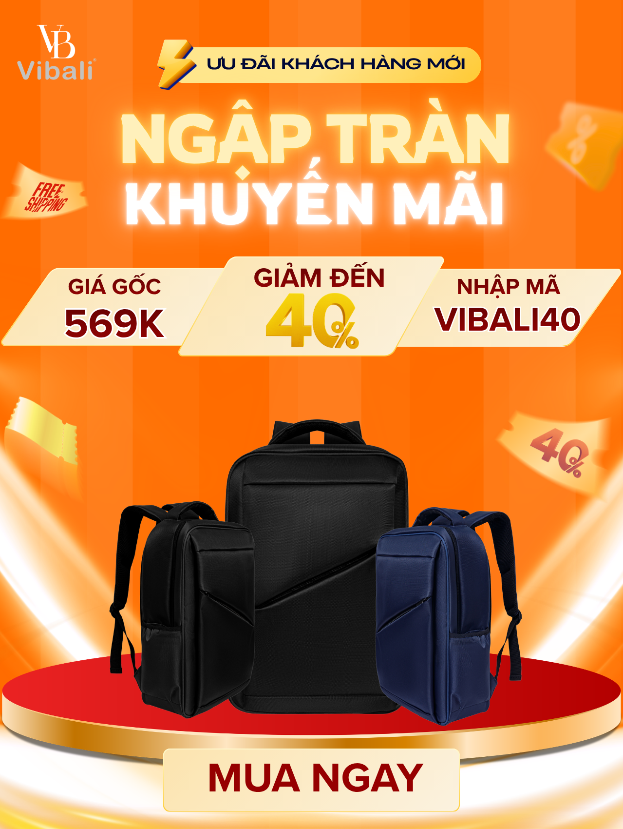 Deal độc quyền giảm giá balo túi xách vibali