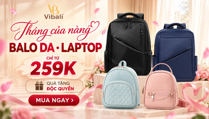 Quà tặng 20/10 với balo da laptop ưu đãi từ 259K tại Vibali