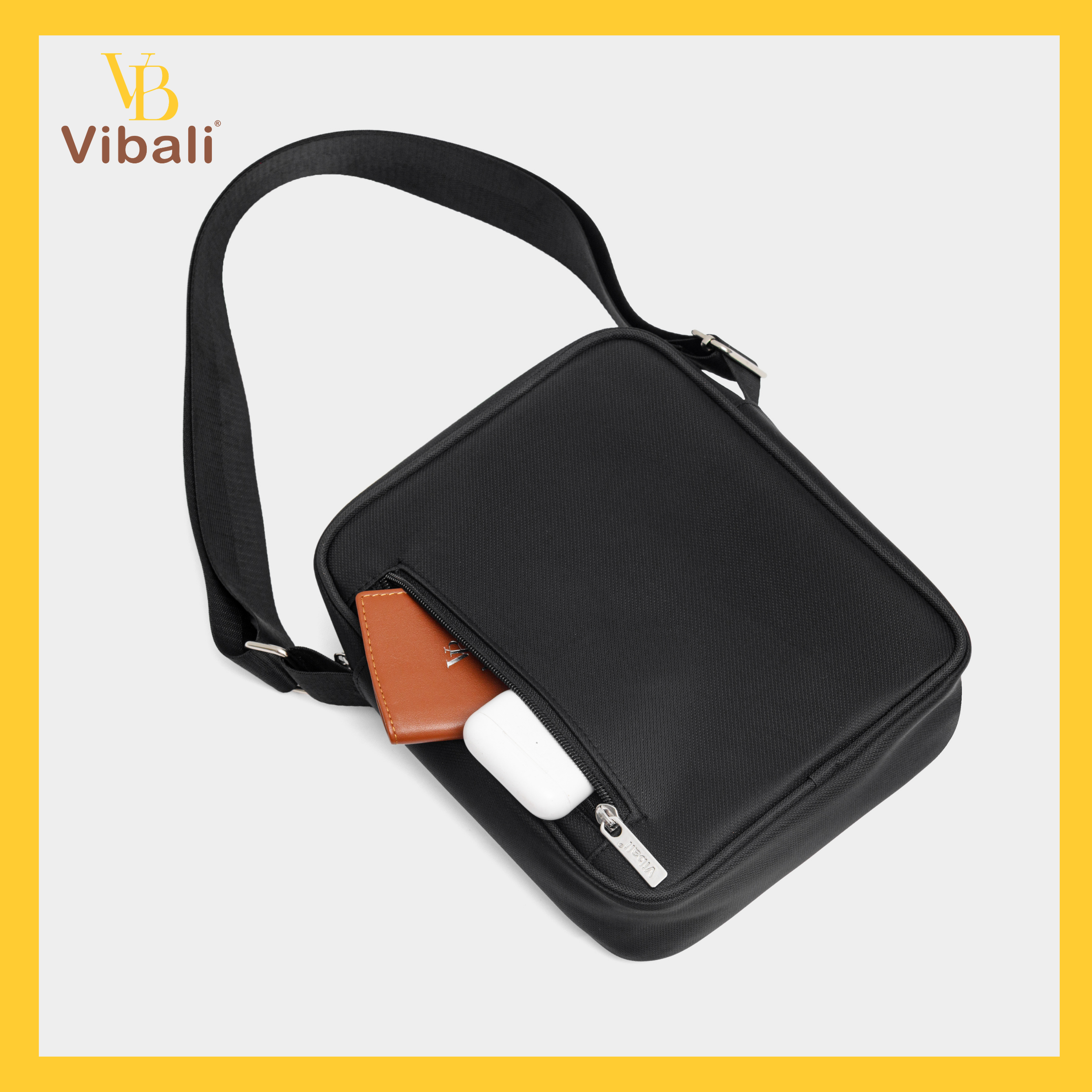 tui-deo-cheo-nam-vbt040.jpg (2) Túi Đeo Chéo Nam VBT040 Nhỏ Gọn, Đa Ngăn | Vibali